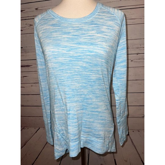 Champion Pullover lightweight sweatshirt Medium Blue Long Sleeve Rayon Tunic - Picture 1 of 6